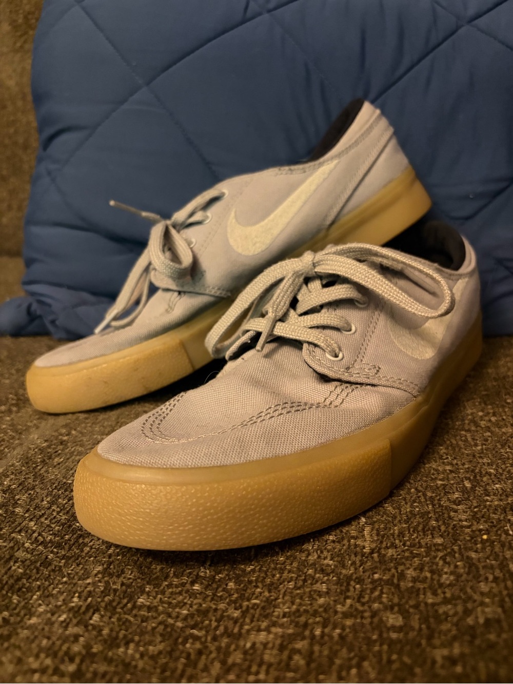 Nike Light Gray Canvas Sneakers with Gum Sole